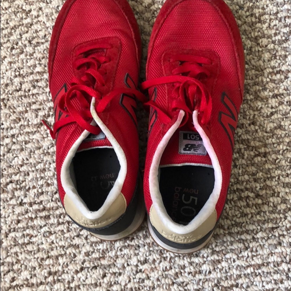 New Balance red sneakers